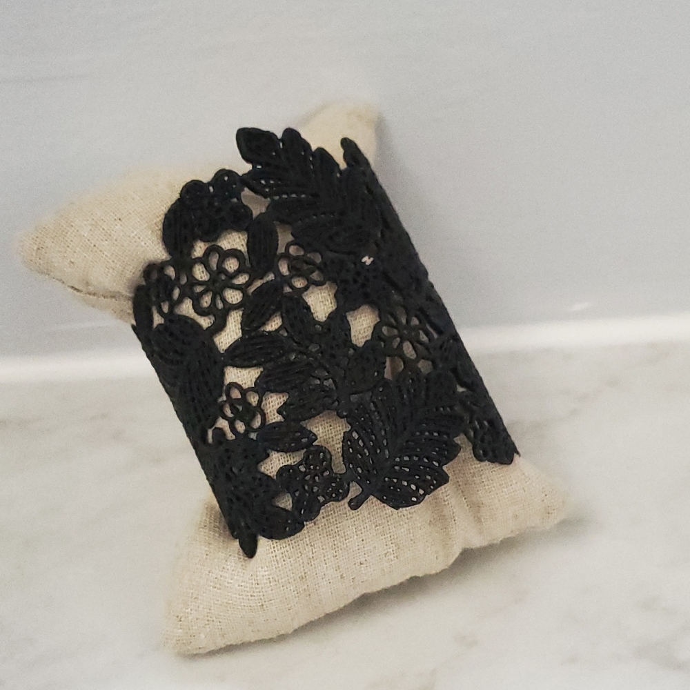 Stella and Dot lace black cuff